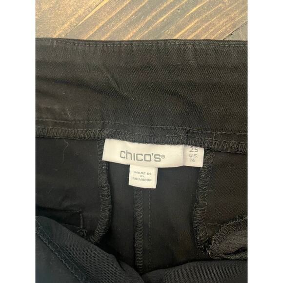 Chicos Black Neutral Cropped Capris Pants Women 14 Golf Performance Travel Daily - Picture 2 of 7